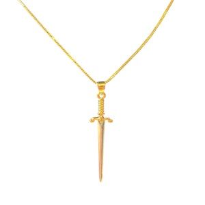 Elegant Gold Sword Pendant Necklace gold filled